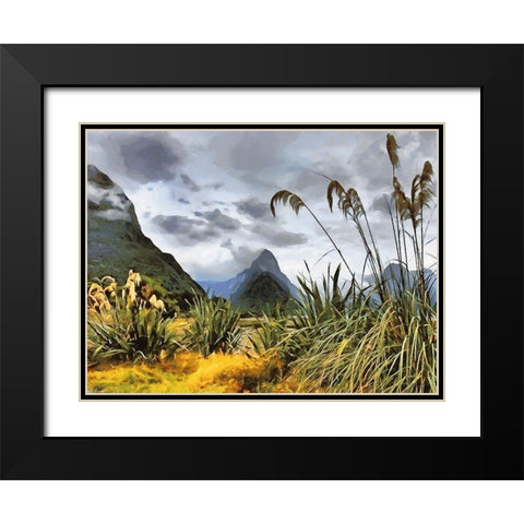 Triangle Rock Black Modern Wood Framed Art Print with Double Matting by Medeiros, Celito
