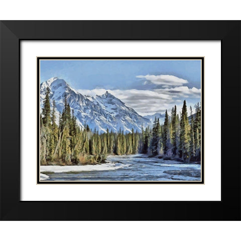Rocky Mountains I Black Modern Wood Framed Art Print with Double Matting by Medeiros, Celito
