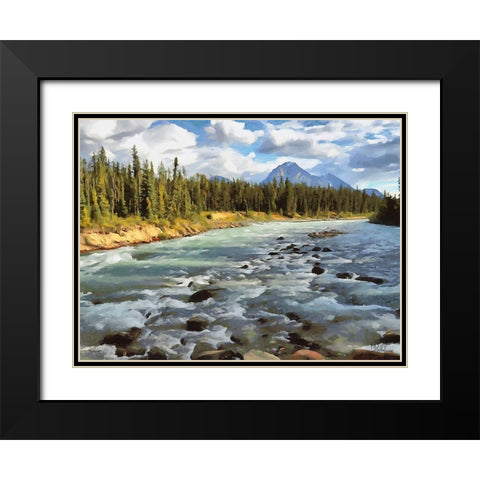 Rocky Mountains II Black Modern Wood Framed Art Print with Double Matting by Medeiros, Celito