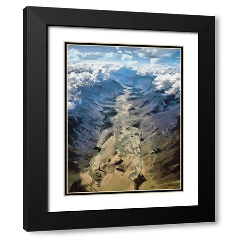 Glacier II Black Modern Wood Framed Art Print with Double Matting by Medeiros, Celito