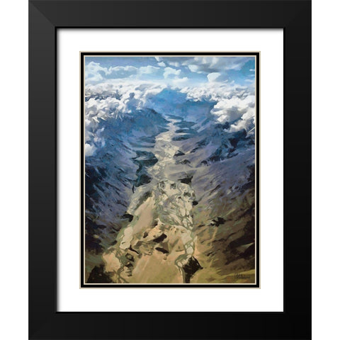 Glacier II Black Modern Wood Framed Art Print with Double Matting by Medeiros, Celito