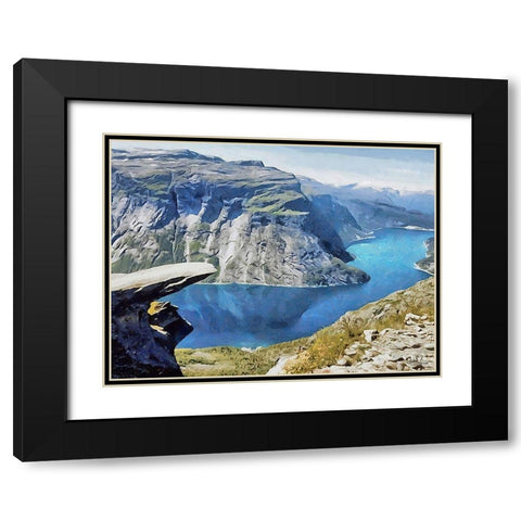 Fjord in Norway Black Modern Wood Framed Art Print with Double Matting by Medeiros, Celito