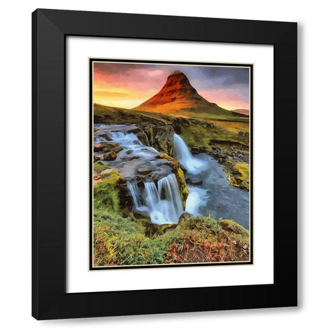 Beautiful Iceland Black Modern Wood Framed Art Print with Double Matting by Medeiros, Celito