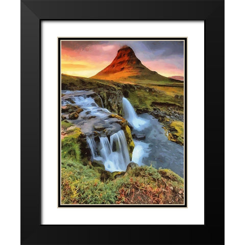 Beautiful Iceland Black Modern Wood Framed Art Print with Double Matting by Medeiros, Celito