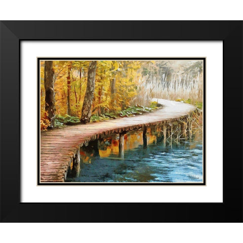 Walkway on Wooden Stilts Black Modern Wood Framed Art Print with Double Matting by Medeiros, Celito