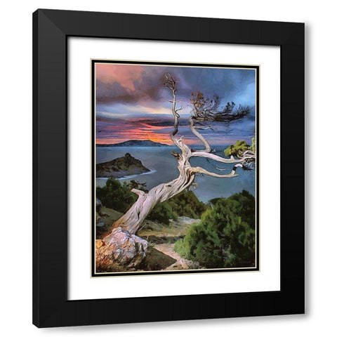 View Through Dry Tree Black Modern Wood Framed Art Print with Double Matting by Medeiros, Celito
