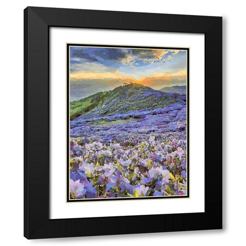 Flovers in the Mountains III Black Modern Wood Framed Art Print with Double Matting by Medeiros, Celito