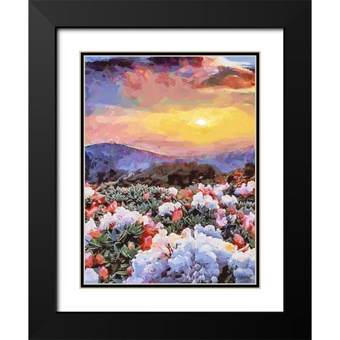 Flovers in the Mountains V Black Modern Wood Framed Art Print with Double Matting by Medeiros, Celito