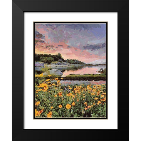 Flovers in the Mountains VI Black Modern Wood Framed Art Print with Double Matting by Medeiros, Celito