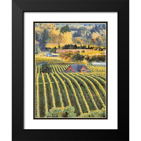 Vineyard Black Modern Wood Framed Art Print with Double Matting by Medeiros, Celito