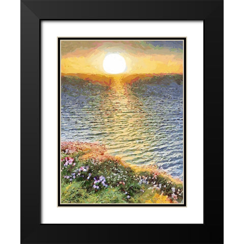 Romantic Sunset I Black Modern Wood Framed Art Print with Double Matting by Medeiros, Celito