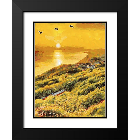 Romantic Sunset II Black Modern Wood Framed Art Print with Double Matting by Medeiros, Celito