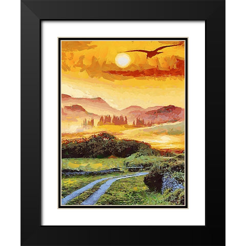 Romantic Sunset IV Black Modern Wood Framed Art Print with Double Matting by Medeiros, Celito