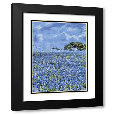 Field with Purple Flowers III Black Modern Wood Framed Art Print with Double Matting by Medeiros, Celito
