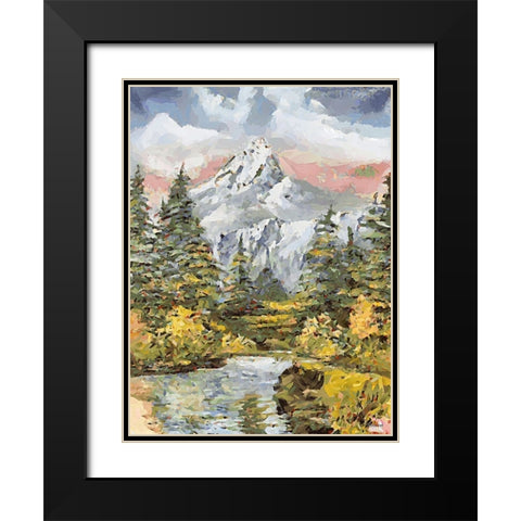 Landscapes in Monet Style IX Black Modern Wood Framed Art Print with Double Matting by Medeiros, Celito