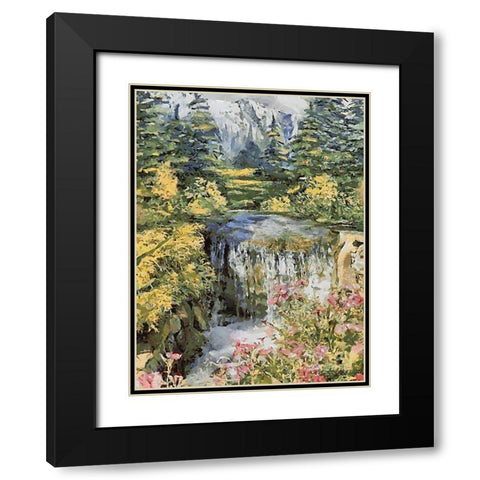 Landscapes in Monet Style X Black Modern Wood Framed Art Print with Double Matting by Medeiros, Celito