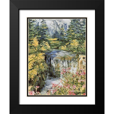 Landscapes in Monet Style X Black Modern Wood Framed Art Print with Double Matting by Medeiros, Celito
