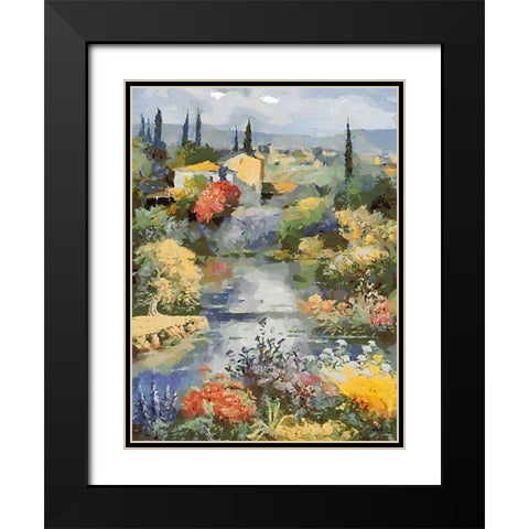 Landscapes in Monet Style XII Black Modern Wood Framed Art Print with Double Matting by Medeiros, Celito