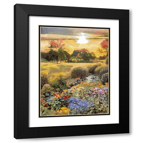 Landscapes in Monet Style XIII Black Modern Wood Framed Art Print with Double Matting by Medeiros, Celito