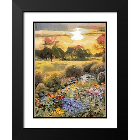 Landscapes in Monet Style XIII Black Modern Wood Framed Art Print with Double Matting by Medeiros, Celito
