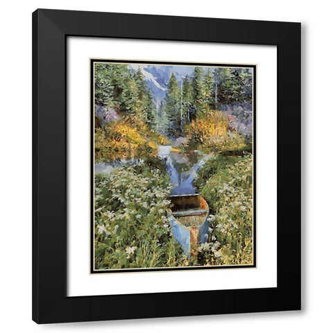 Landscapes in Monet Style XV Black Modern Wood Framed Art Print with Double Matting by Medeiros, Celito