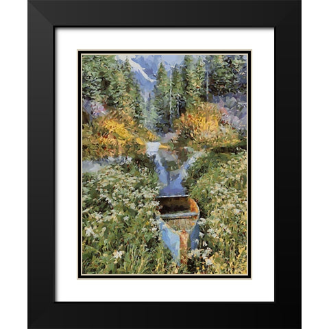 Landscapes in Monet Style XV Black Modern Wood Framed Art Print with Double Matting by Medeiros, Celito