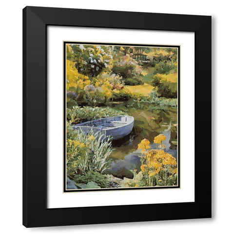 Landscapes in Monet Style XVI Black Modern Wood Framed Art Print with Double Matting by Medeiros, Celito