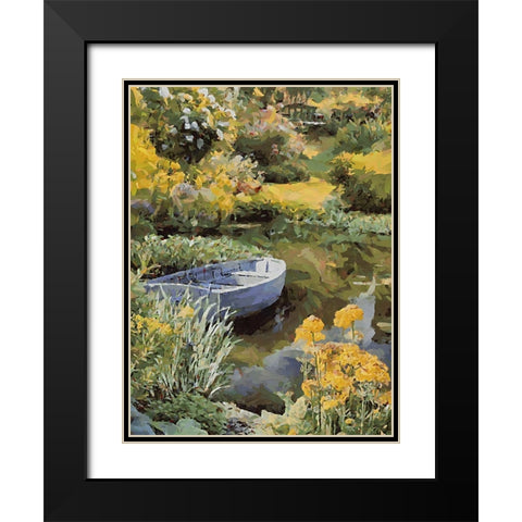 Landscapes in Monet Style XVI Black Modern Wood Framed Art Print with Double Matting by Medeiros, Celito