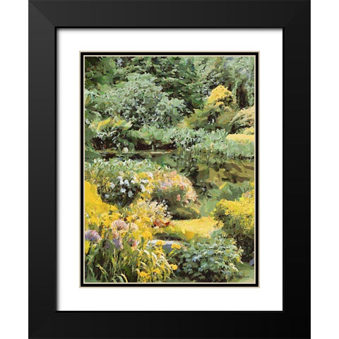 Landscapes in Monet Style XVIII Black Modern Wood Framed Art Print with Double Matting by Medeiros, Celito