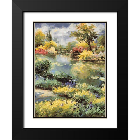 Landscapes in Monet Style XIX Black Modern Wood Framed Art Print with Double Matting by Medeiros, Celito