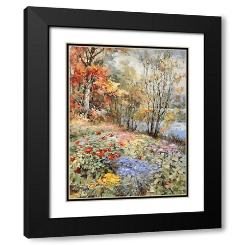 Landscapes in Monet Style XXV Black Modern Wood Framed Art Print with Double Matting by Medeiros, Celito