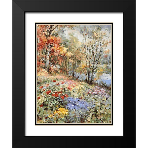 Landscapes in Monet Style XXV Black Modern Wood Framed Art Print with Double Matting by Medeiros, Celito