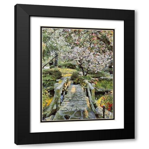 Landscapes in Monet Style XXVII Black Modern Wood Framed Art Print with Double Matting by Medeiros, Celito