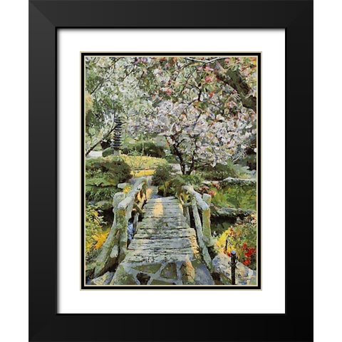 Landscapes in Monet Style XXVII Black Modern Wood Framed Art Print with Double Matting by Medeiros, Celito