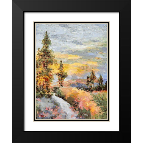 Landscapes in Monet Style XXIX Black Modern Wood Framed Art Print with Double Matting by Medeiros, Celito