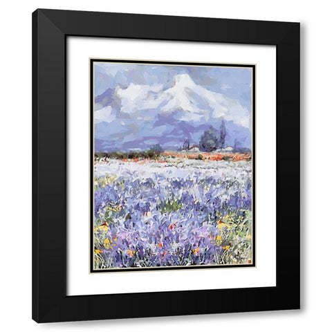 Landscapes in Monet Style XXX Black Modern Wood Framed Art Print with Double Matting by Medeiros, Celito