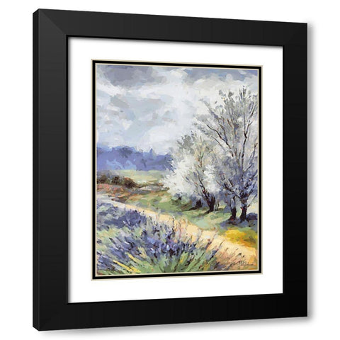 Landscapes in Monet Style XXXII Black Modern Wood Framed Art Print with Double Matting by Medeiros, Celito