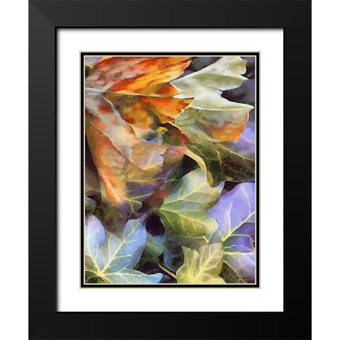 Autumn Leaves V Black Modern Wood Framed Art Print with Double Matting by Medeiros, Celito