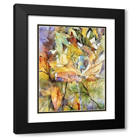 Autumn Leaves VI Black Modern Wood Framed Art Print with Double Matting by Medeiros, Celito