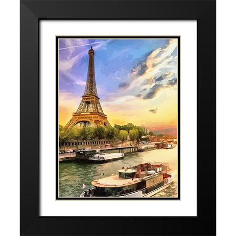 My lovely Paris Black Modern Wood Framed Art Print with Double Matting by Medeiros, Celito