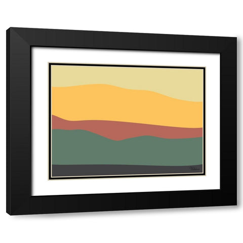 A Game with Abstract Shapes XXXII Black Modern Wood Framed Art Print with Double Matting by Medeiros, Celito