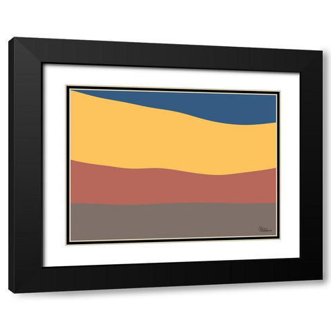 A Game with Abstract Shapes XXXIII Black Modern Wood Framed Art Print with Double Matting by Medeiros, Celito