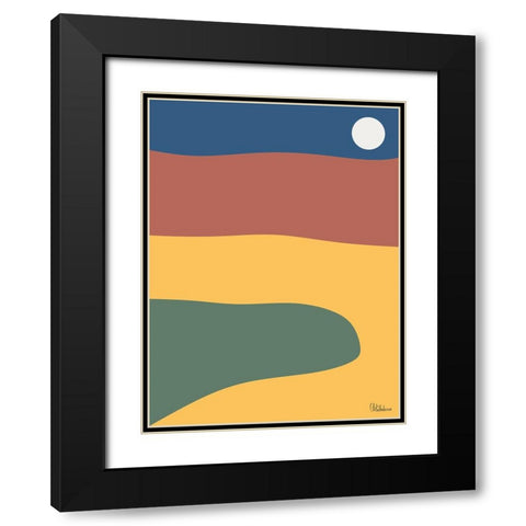 A Game with Abstract Shapes XXXIV Black Modern Wood Framed Art Print with Double Matting by Medeiros, Celito
