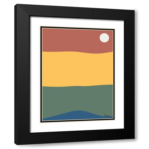 A Game with Abstract Shapes XXXV Black Modern Wood Framed Art Print with Double Matting by Medeiros, Celito