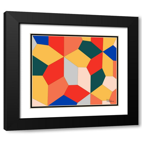 A Game with Abstract Shapes XXXVII Black Modern Wood Framed Art Print with Double Matting by Medeiros, Celito