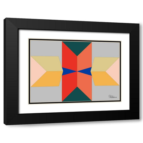 A Game with Abstract Shapes XXXVIII Black Modern Wood Framed Art Print with Double Matting by Medeiros, Celito