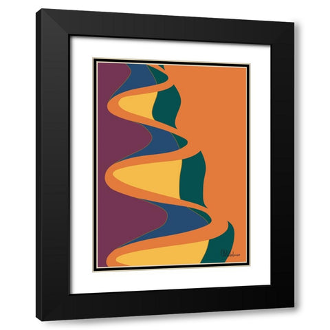A Game with Abstract Shapes XXXIX Black Modern Wood Framed Art Print with Double Matting by Medeiros, Celito