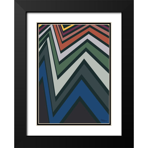 A Game with Abstract Shapes XL Black Modern Wood Framed Art Print with Double Matting by Medeiros, Celito