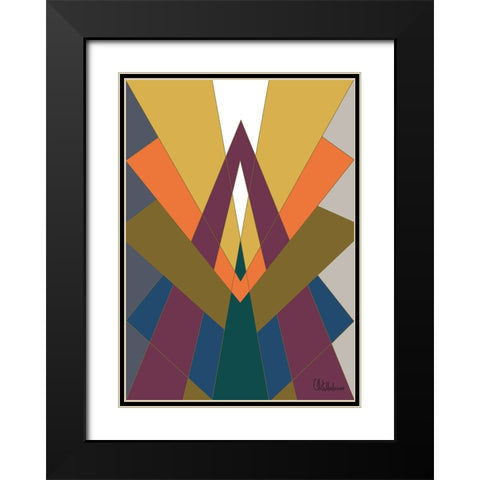 A Game with Abstract Shapes XLIII Black Modern Wood Framed Art Print with Double Matting by Medeiros, Celito