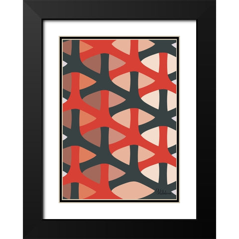 A Game with Abstract Shapes XLVI Black Modern Wood Framed Art Print with Double Matting by Medeiros, Celito